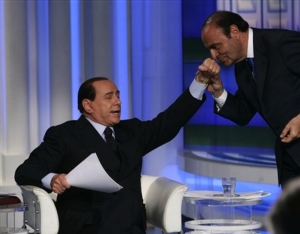 Silvio Berlusconi i RAI-programmet Porta a Porta (Dør til dør). Foto: 